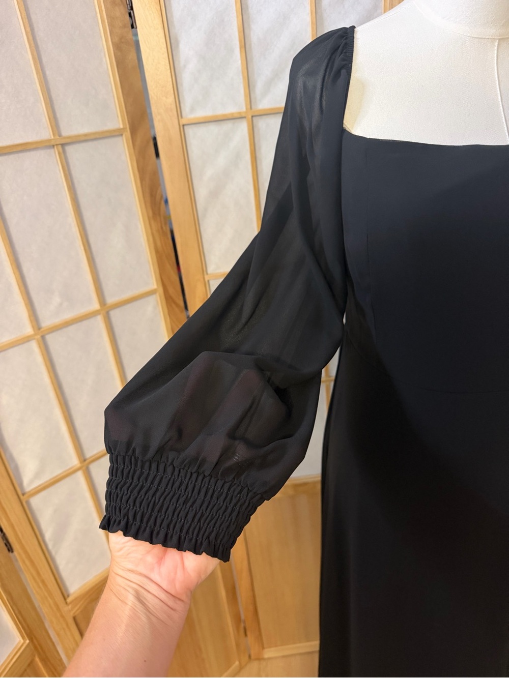 Baltic Born Black Square-Neck Maxi Dress with High Slit - Picture 5 of 7